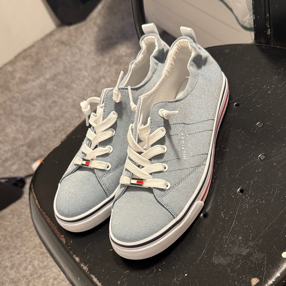 Tommy Hilfiger Sky Blue Sneakers with White Accents